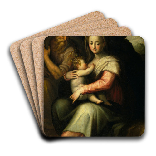 The Rest on the Flight into Egypt by Giovanni Battista Naldini Art Drink Coaster set