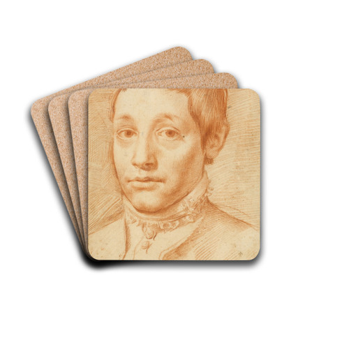 Portrait of His Son, Antonio Carracci by Agostino Carracci Drink Coasters - set of 4