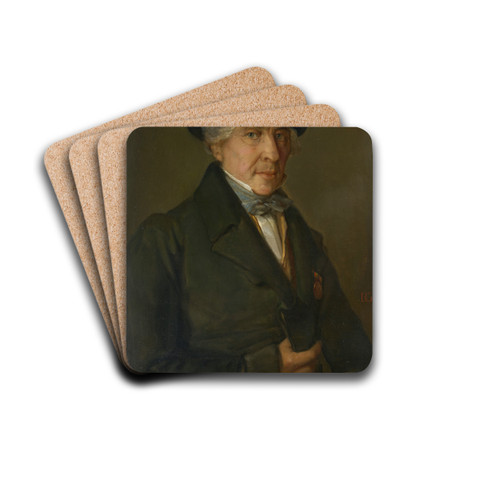 Portrait of Nikolaus Dold by Dionys Ganter Drink Coasters - set of 4 Portrait of Nikolaus Dold by Dionys Ganter Drink Coasters - set of 4