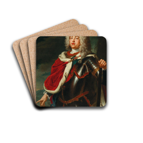 A State Portrait Of Frederick August II, Elector Of Saxony And King Of Poland (16961763) by dam Mnyoki Drink Coasters - set of 4