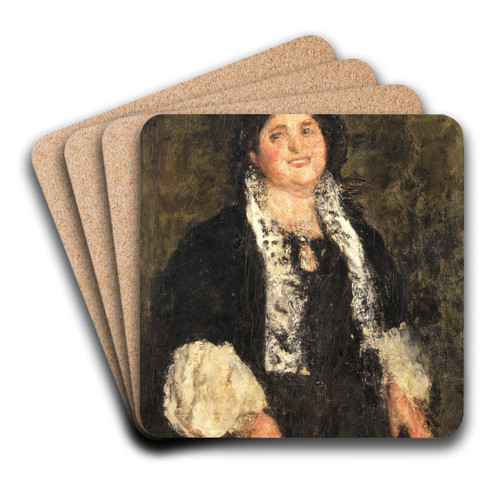 Portrait of a lady by Antonio Mancini Art Drink Coaster set