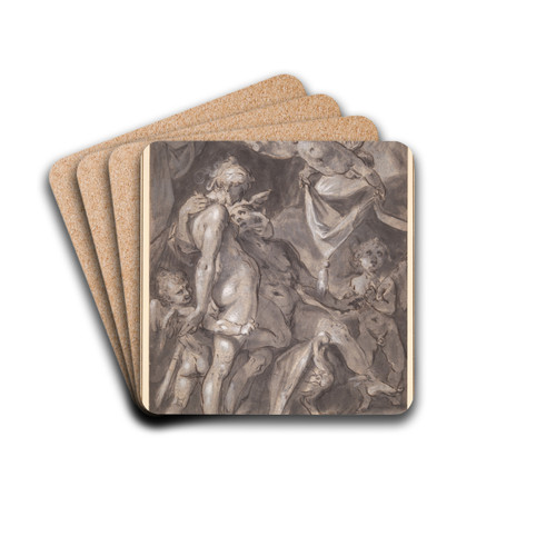 Venus andMercury by Bartholomaeus Spranger Drink Coasters - set of 4