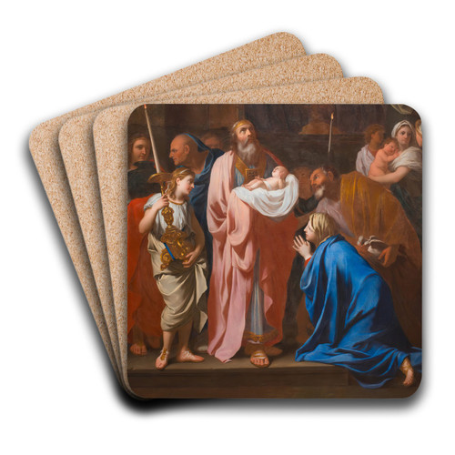 The Presentation of Christ in the Temple by Charles Le Brun Art Drink Coaster set