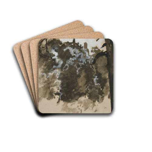 Landscape withtree by Edwin Austin Abbey Drink Coasters - set of 4