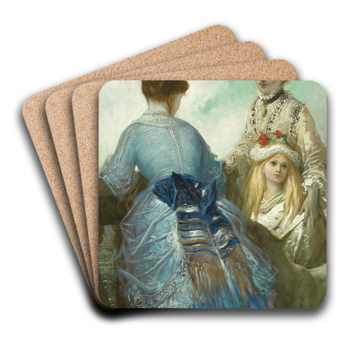 La promenade by Gustave Dor Art Drink Coaster set