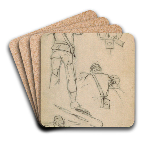 Study of Soldiers Taking Aim by Winslow Homer Art Drink Coaster set