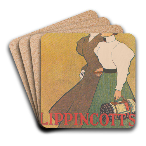 Lippincott's July by Joseph Gould Art Drink Coaster set
