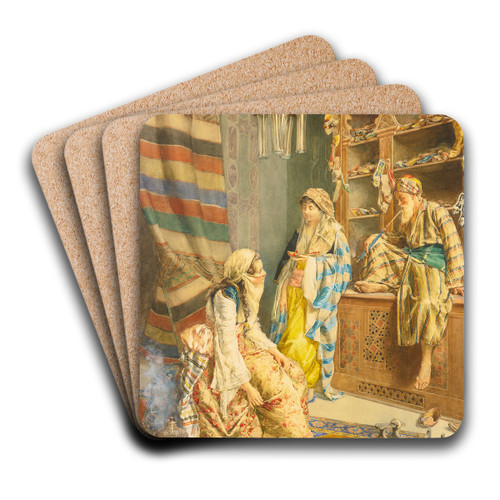 The Shoe Shop by Ettore Simonetti Art Drink Coaster set The Shoe Shop by Ettore Simonetti Art Drink Coaster set