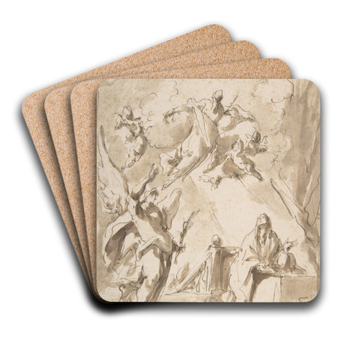 The Annunciation by Giovanni Antonio Pellegrini Art Drink Coaster set