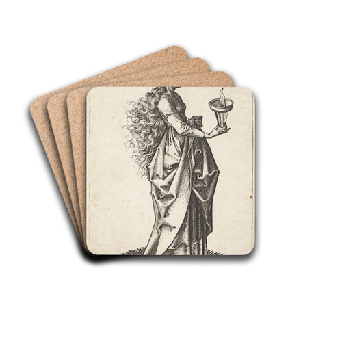 The fifth wise Virgin by Martin Schongauer Drink Coasters - set of 4