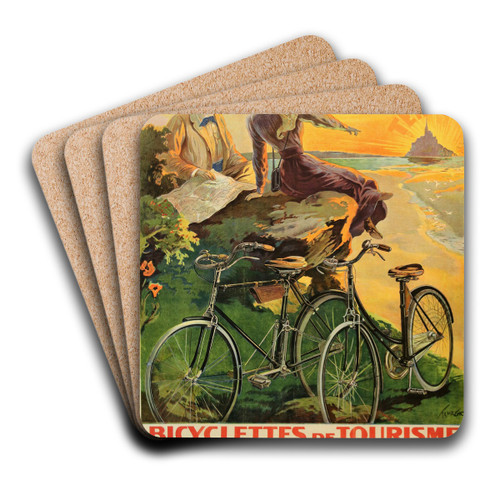 Terrot And Cie. Dijon Bicyclettes De Tourisme by Nicolas Tamagno Art Drink Coaster set