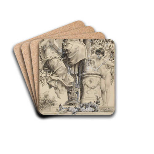 tude de figures by Luc-Olivier Merson Drink Coasters - set of 4