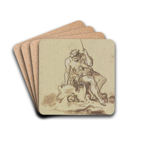 Sitting shepherd by Alessandro Magnasco Drink Coasters - set of 4