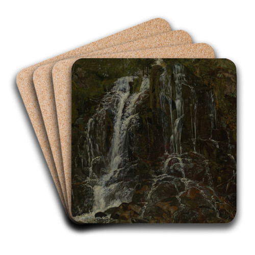 Wasserfall bei St.Blasien by Hans Thoma Art Drink Coaster set Wasserfall bei St.Blasien by Hans Thoma Art Drink Coaster set