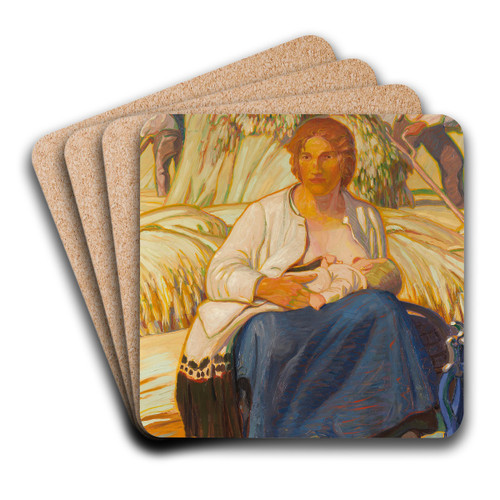 Kornernte by Erich Erler Art Drink Coaster set Kornernte by Erich Erler Art Drink Coaster set