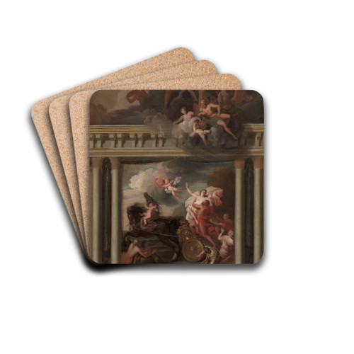 The Rape of Proserpine, design for the staircase of Devonshire House, London by Louis Laguerre Drink Coasters - set of 4 The Rape of Proserpine, design for the staircase of Devonshire House, London by Louis Laguerre Drink Coasters - set of 4