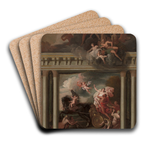 The Rape of Proserpine, design for the staircase of Devonshire House, London by Louis Laguerre Art Drink Coaster set The Rape of Proserpine, design for the staircase of Devonshire House, London by Louis Laguerre Art Drink Coaster set