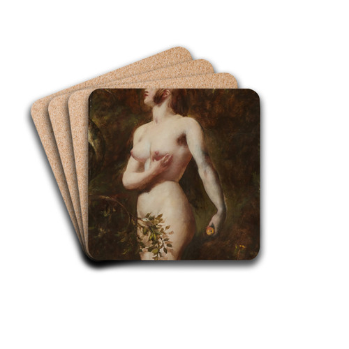 The Temptation of Eve (In the Garden) by William Etty Drink Coasters - set of 4