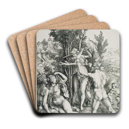 The Combat of Vitue and Pleasure in the Presence of Hercules by Albrecht Drer Art Drink Coaster set The Combat of Vitue and Pleasure in the Presence of Hercules by Albrecht Drer Art Drink Coaster set