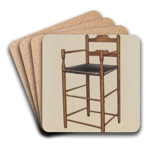 Child's High Chair by Donald Harding Art Drink Coaster set