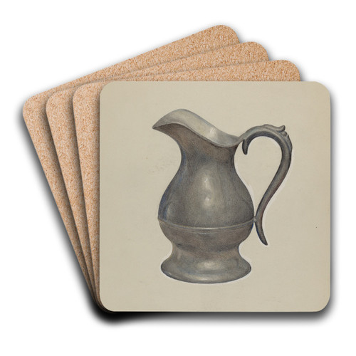 Pewter Pitcher by Francis Borelli Art Drink Coaster set