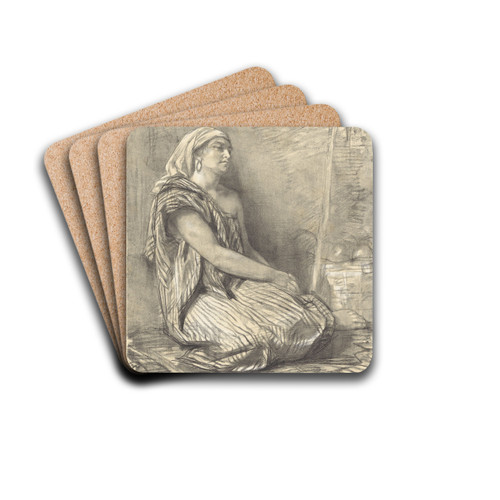 Oosterse vrouw by August Alleb Drink Coasters - set of 4 Oosterse vrouw by August Alleb Drink Coasters - set of 4