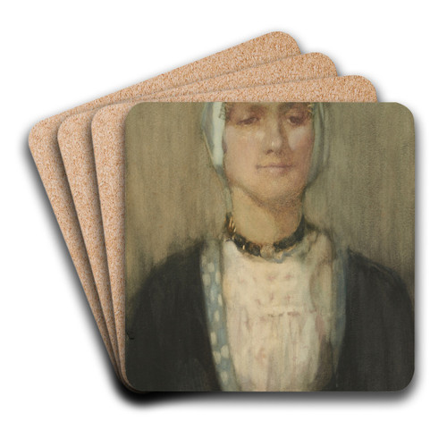A Dutch girl by Frances Hodgkins Art Drink Coaster set A Dutch girl by Frances Hodgkins Art Drink Coaster set