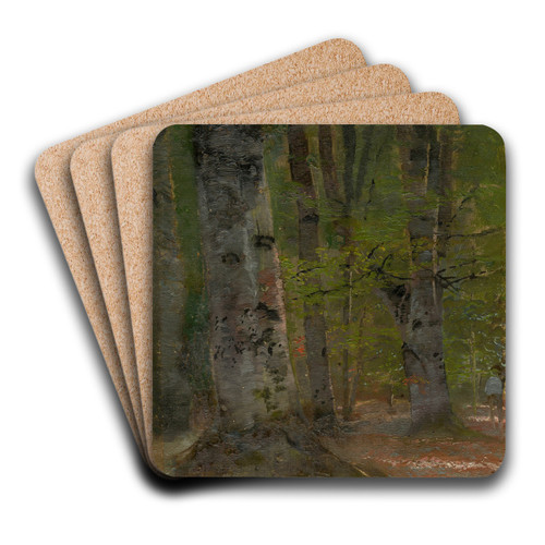 Study of Forest Interior by Ladislav Mednynszky Art Drink Coaster set