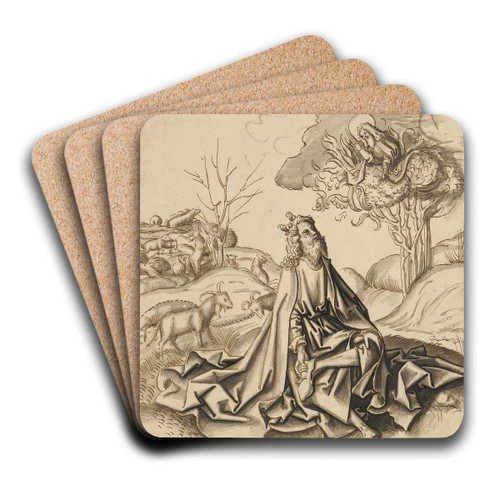 Moses at the burning bush by Workshop of Hans Holbein the elder Art Drink Coaster set Moses at the burning bush by Workshop of Hans Holbein the elder Art Drink Coaster set