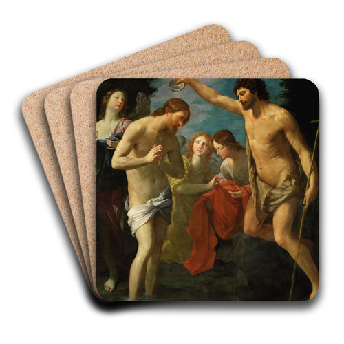 The Baptism Of Christ by Guido Reni Art Drink Coaster set