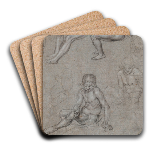 Studies of a Naked Seated Boy by Jacob de Gheyn II Art Drink Coaster set Studies of a Naked Seated Boy by Jacob de Gheyn II Art Drink Coaster set