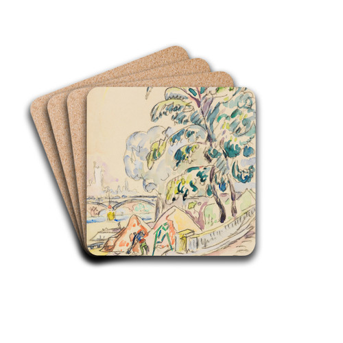 An der Pariser Seine by Paul Signac Drink Coasters - set of 4