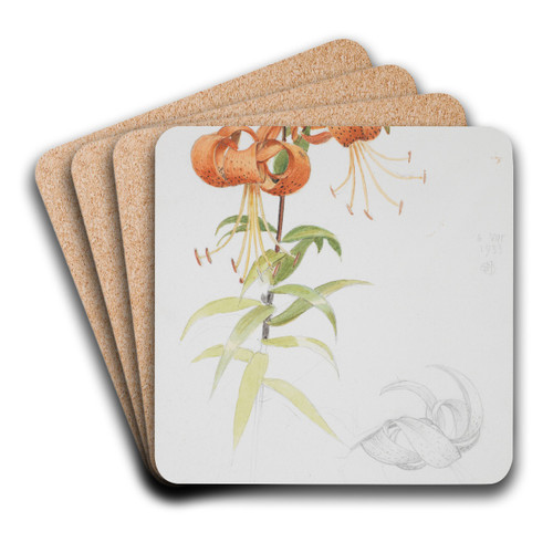 Tiger Lily by Joseph Edward Southall Art Drink Coaster set Tiger Lily by Joseph Edward Southall Art Drink Coaster set