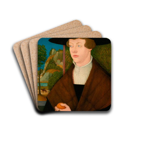 Bildnis Hans Rott by Bernhard Strigel Drink Coasters - set of 4 Bildnis Hans Rott by Bernhard Strigel Drink Coasters - set of 4