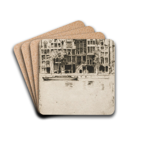 Souvenir d'Amsterdam by David Young Cameron Drink Coasters - set of 4