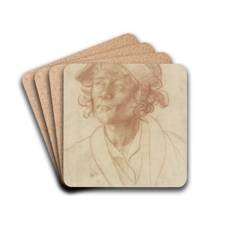Portrt eines jungen Mannes by Hans Burgkmair The Elder Drink Coasters - set of 4 Portrt eines jungen Mannes by Hans Burgkmair The Elder Drink Coasters - set of 4