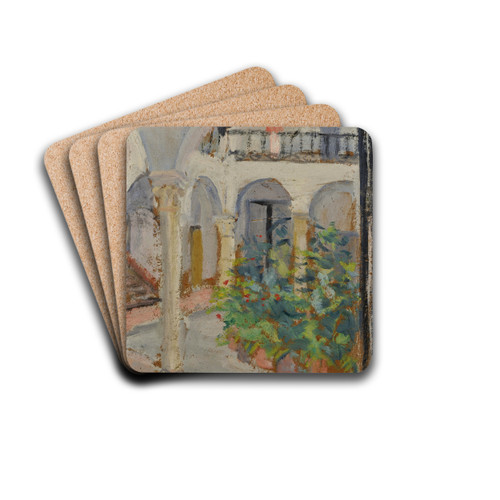 Arcaded Courtyard in a Spanish House by Ernst Schiess Drink Coasters - set of 4