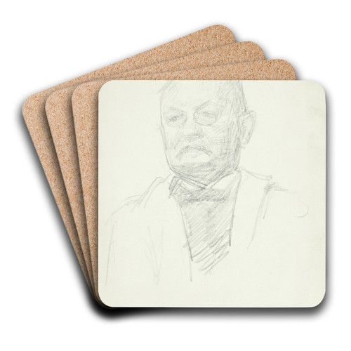 Portrt af maleren Kristian Zahrtman Brystbillede by Peter Hansen Art Drink Coaster set