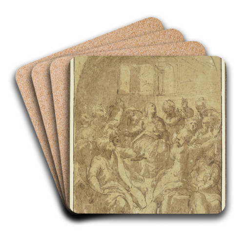 Descent of the Holy Spirit by Parmigianino Art Drink Coaster set