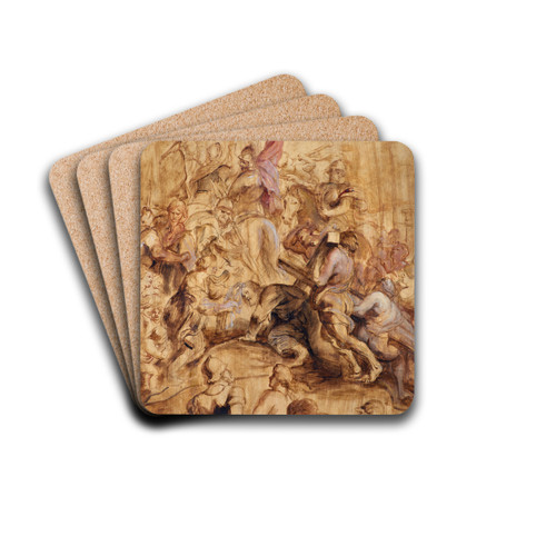 The Ascent to Calvary. The Bearing of the Cross by Peter Paul Rubens Drink Coasters - set of 4
