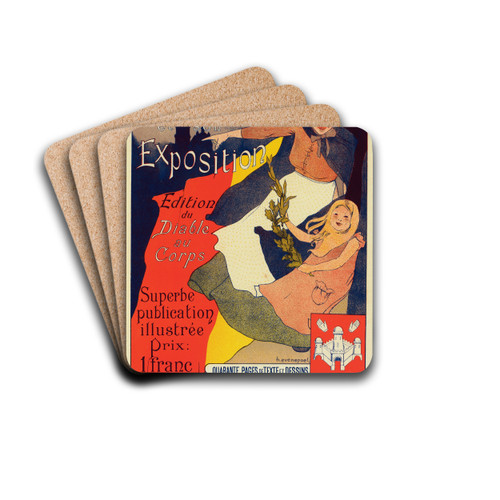 Anvers Et Son Exposition by Henri Evenepoel Drink Coasters - set of 4 Anvers Et Son Exposition by Henri Evenepoel Drink Coasters - set of 4