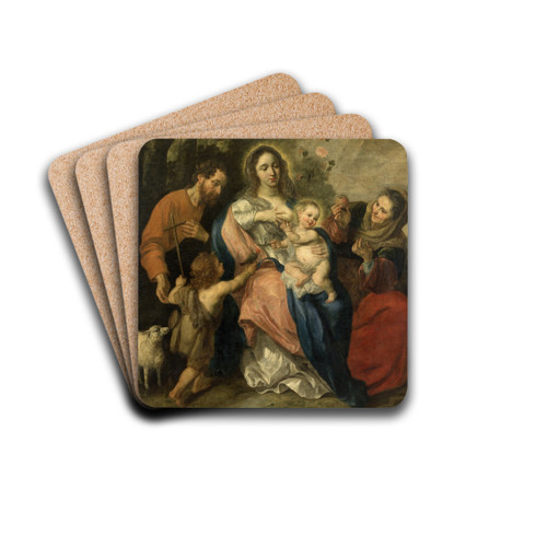 The Holy Family with John the Baptist by Nicolas de Liemaker Drink Coasters - set of 4 The Holy Family with John the Baptist by Nicolas de Liemaker Drink Coasters - set of 4