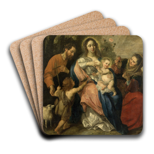 The Holy Family with John the Baptist by Nicolas de Liemaker Art Drink Coaster set The Holy Family with John the Baptist by Nicolas de Liemaker Art Drink Coaster set