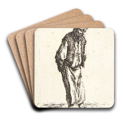 Farmer with his hands behind his back by Adriaen van Ostade Art Drink Coaster set