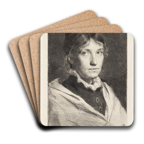 Portrait of Alma Bloch by Carl Bloch Art Drink Coaster set