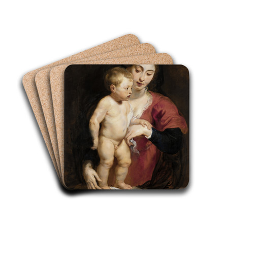 Madonna and Child by Peter Paul Rubens Drink Coasters - set of 4