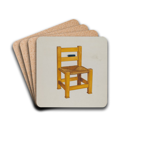 Church Chair by Florence Huston Drink Coasters - set of 4