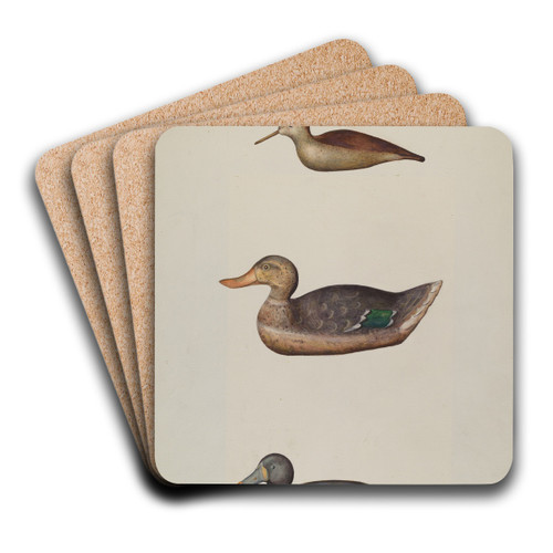Three Decoy Ducks by Harriette Gale Art Drink Coaster set