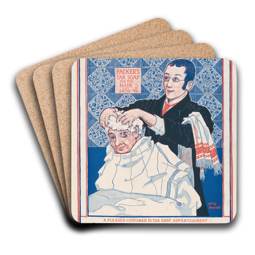 Packer's tar soap by Louis Rhead Art Drink Coaster set