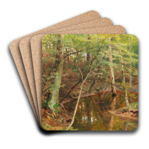 Woodland Stream by Hugo Darnaut Art Drink Coaster set